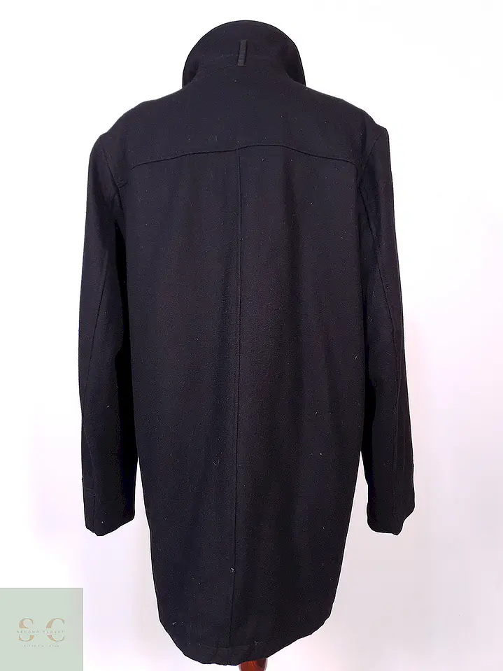 Abrigo Black Rivet Negro 60% Lana Talla XL 12
