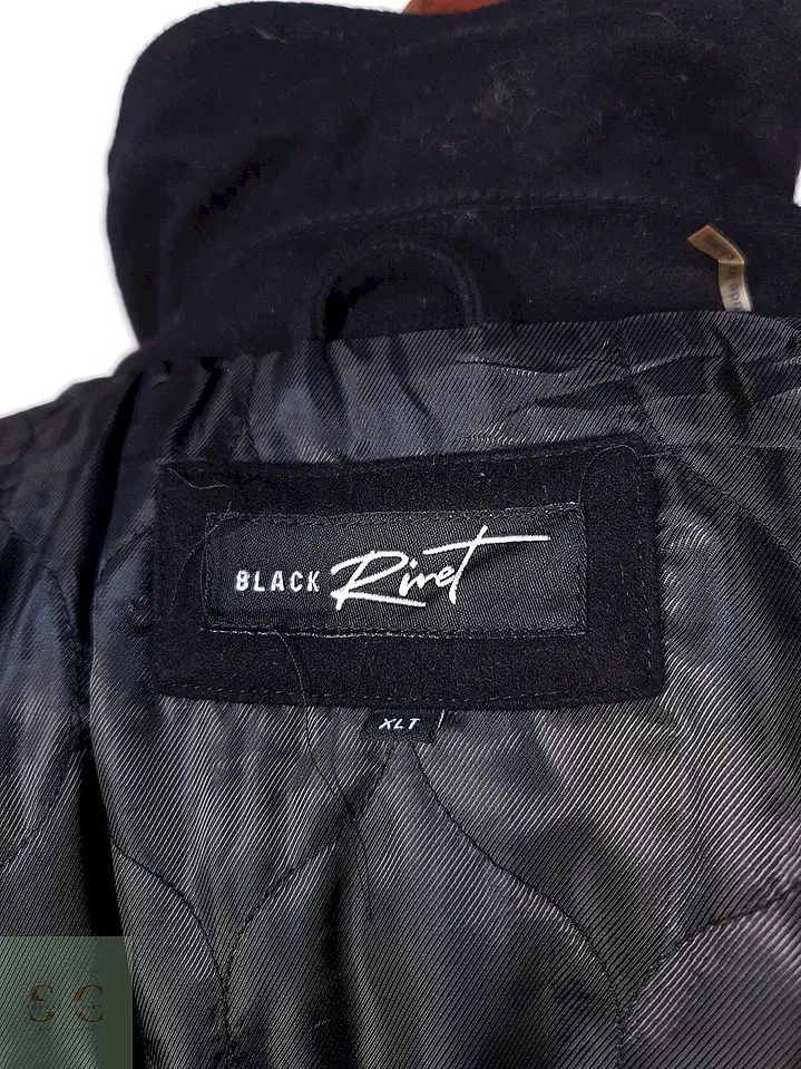 Abrigo Black Rivet Negro 60% Lana Talla XL 13
