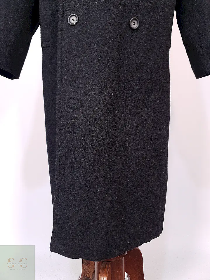 Abrigo Vintage Cruzado Plomo Lana Talla XL 2