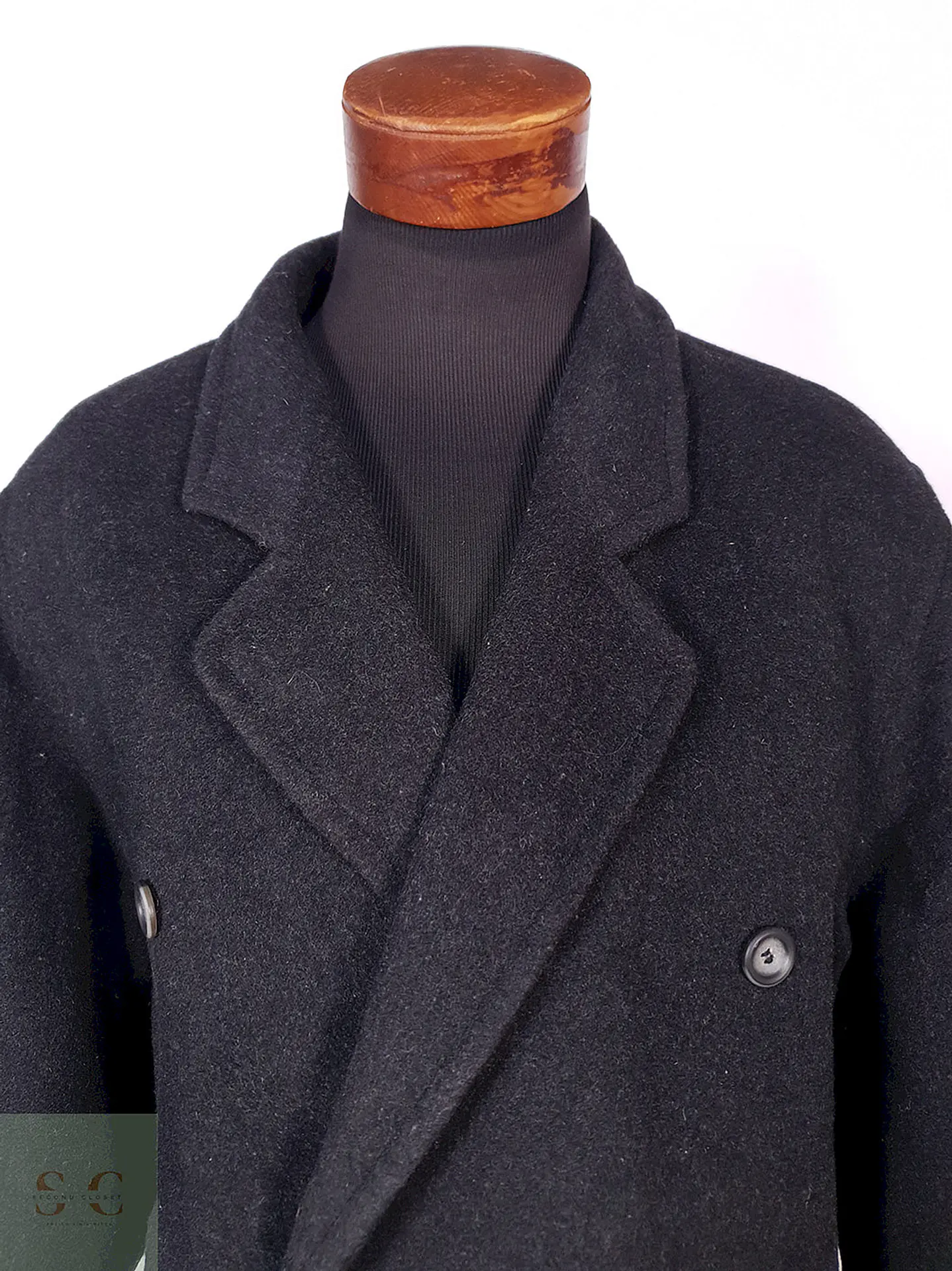 Abrigo Vintage Cruzado Plomo Lana Talla XL 5