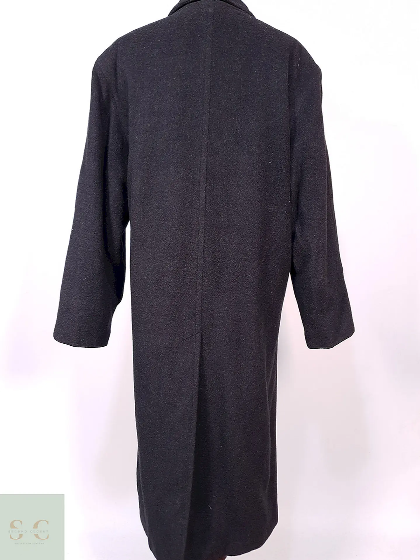 Abrigo Vintage Cruzado Plomo Lana Talla XL 13