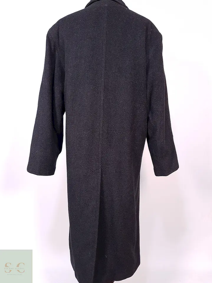 Abrigo Vintage Cruzado Plomo Lana Talla XL 13