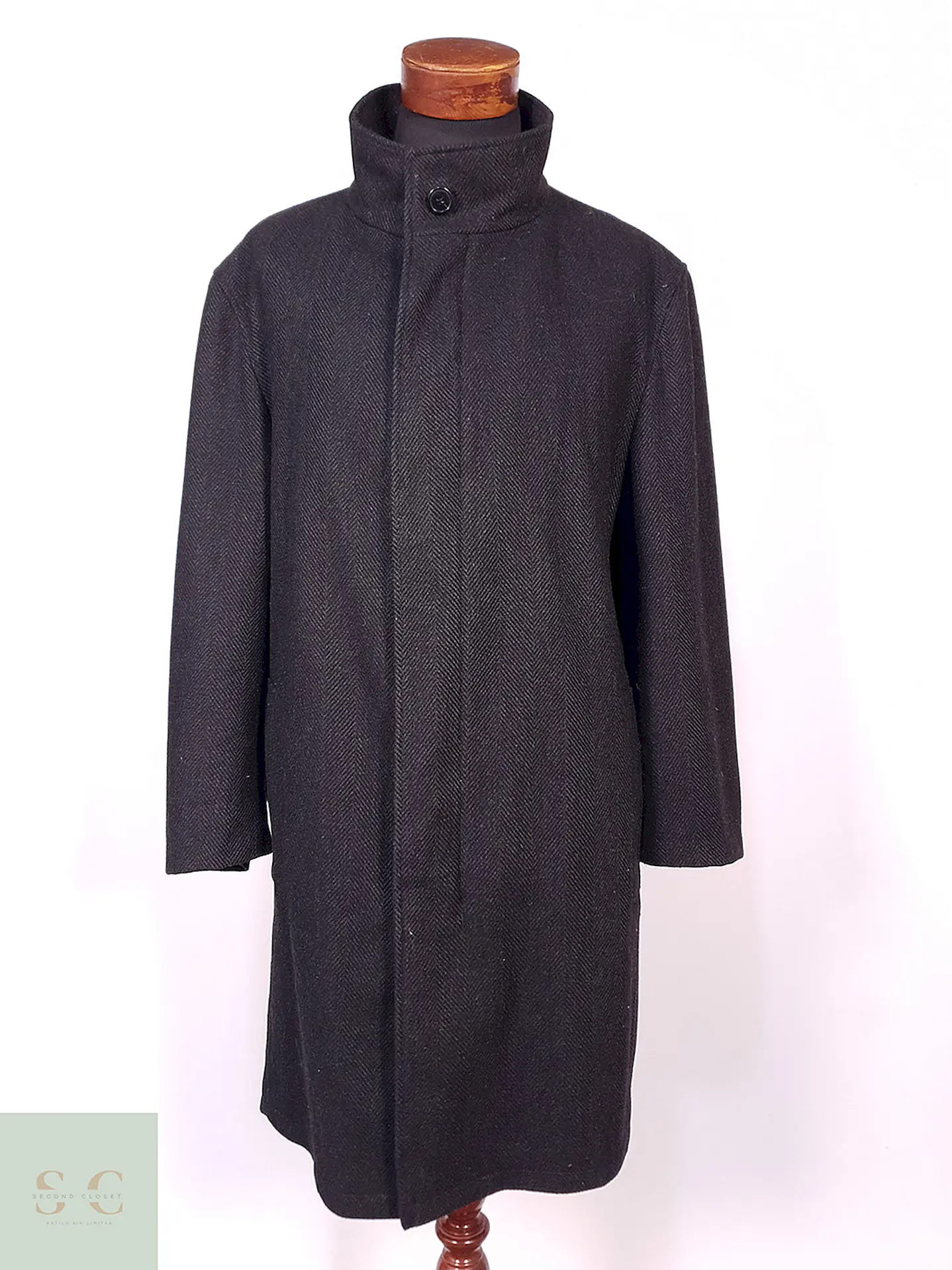 Abrigo Bugatti Plomo Lana Virgen Cashmere Talla XXL 2