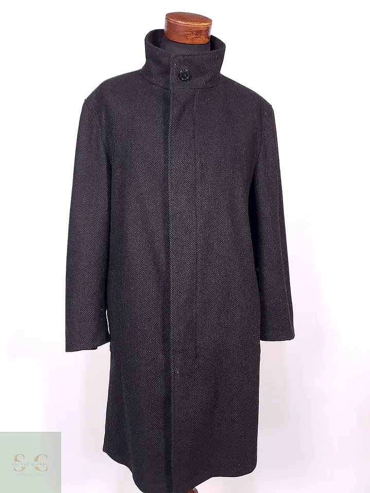 Abrigo Bugatti Plomo Lana Virgen Cashmere Talla XXL 3