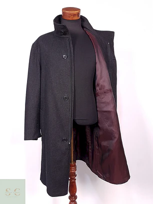 Abrigo Bugatti Plomo Lana Virgen y Cashmere Talla 2XL