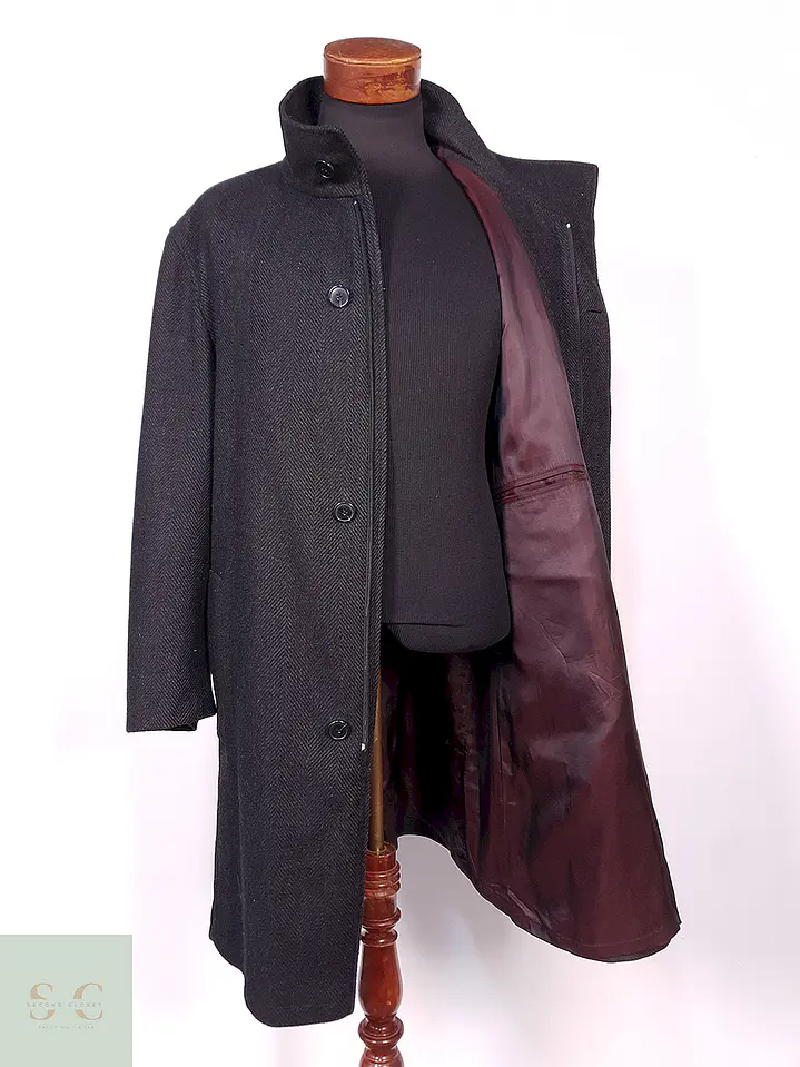 Abrigo Bugatti Plomo Lana Virgen Cashmere Talla XXL 1