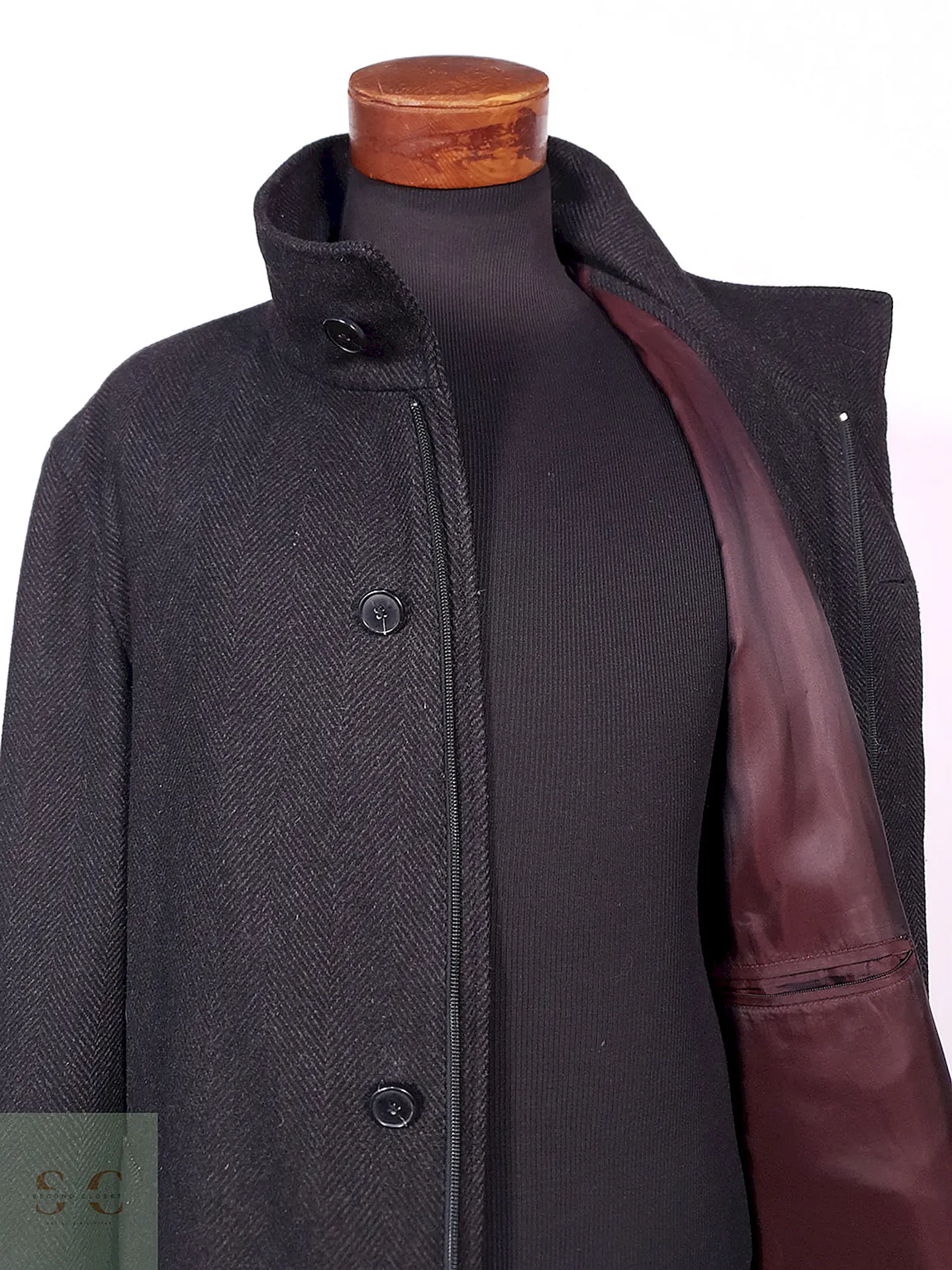 Abrigo Bugatti Plomo Lana Virgen Cashmere Talla XXL 9