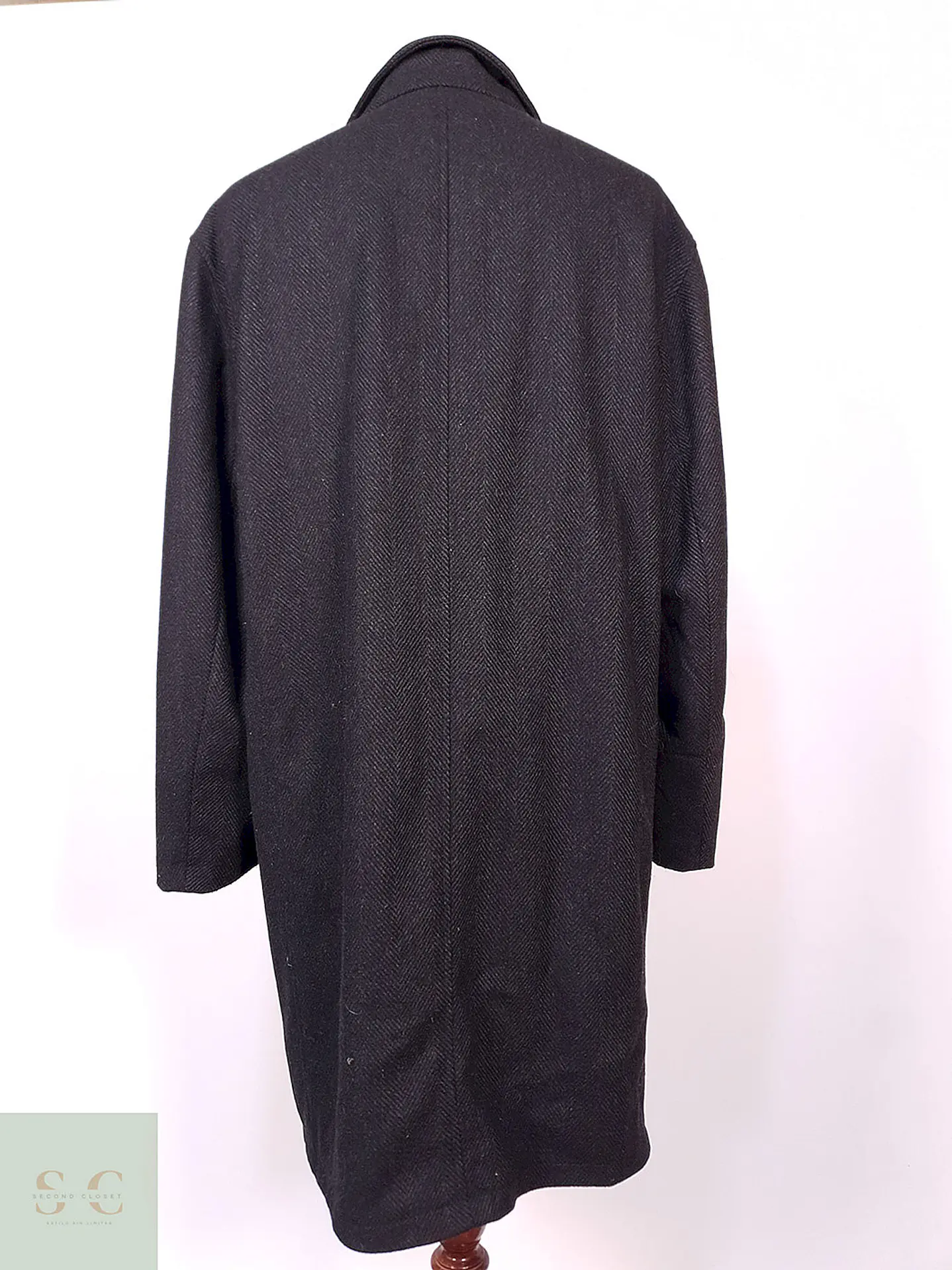 Abrigo Bugatti Plomo Lana Virgen Cashmere Talla XXL 13