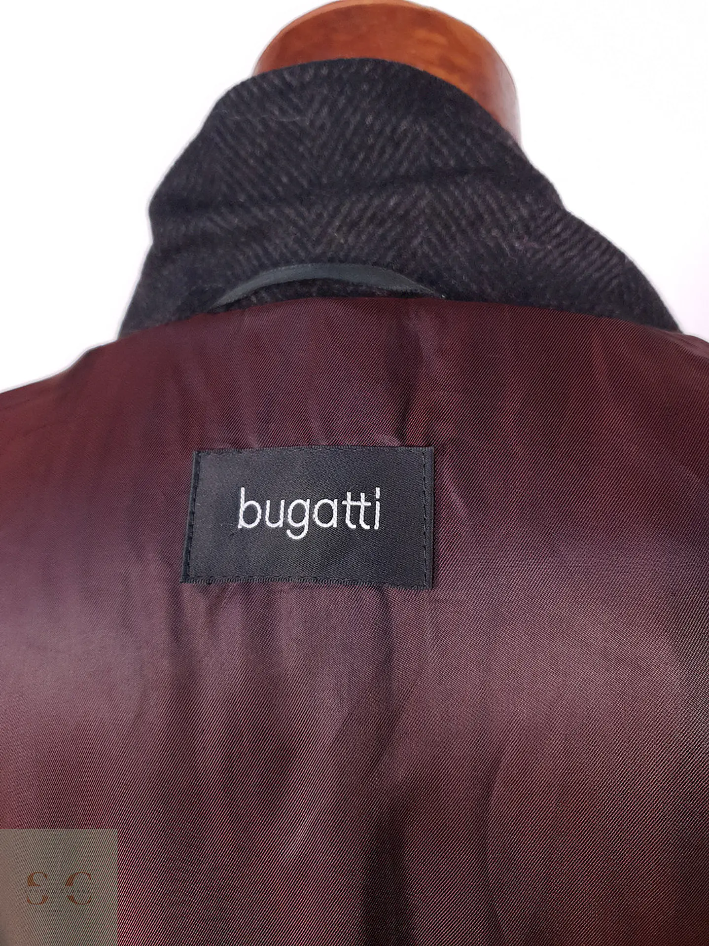 Abrigo Bugatti Plomo Lana Virgen Cashmere Talla XXL 14