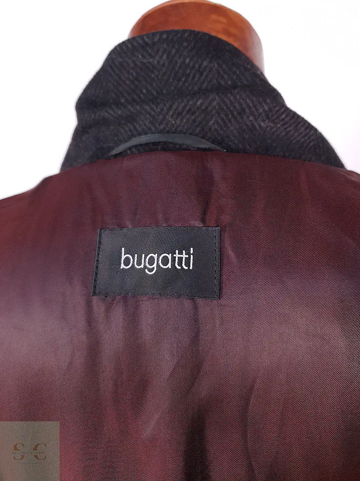 Abrigo Bugatti Plomo Lana Virgen Cashmere Talla XXL 14