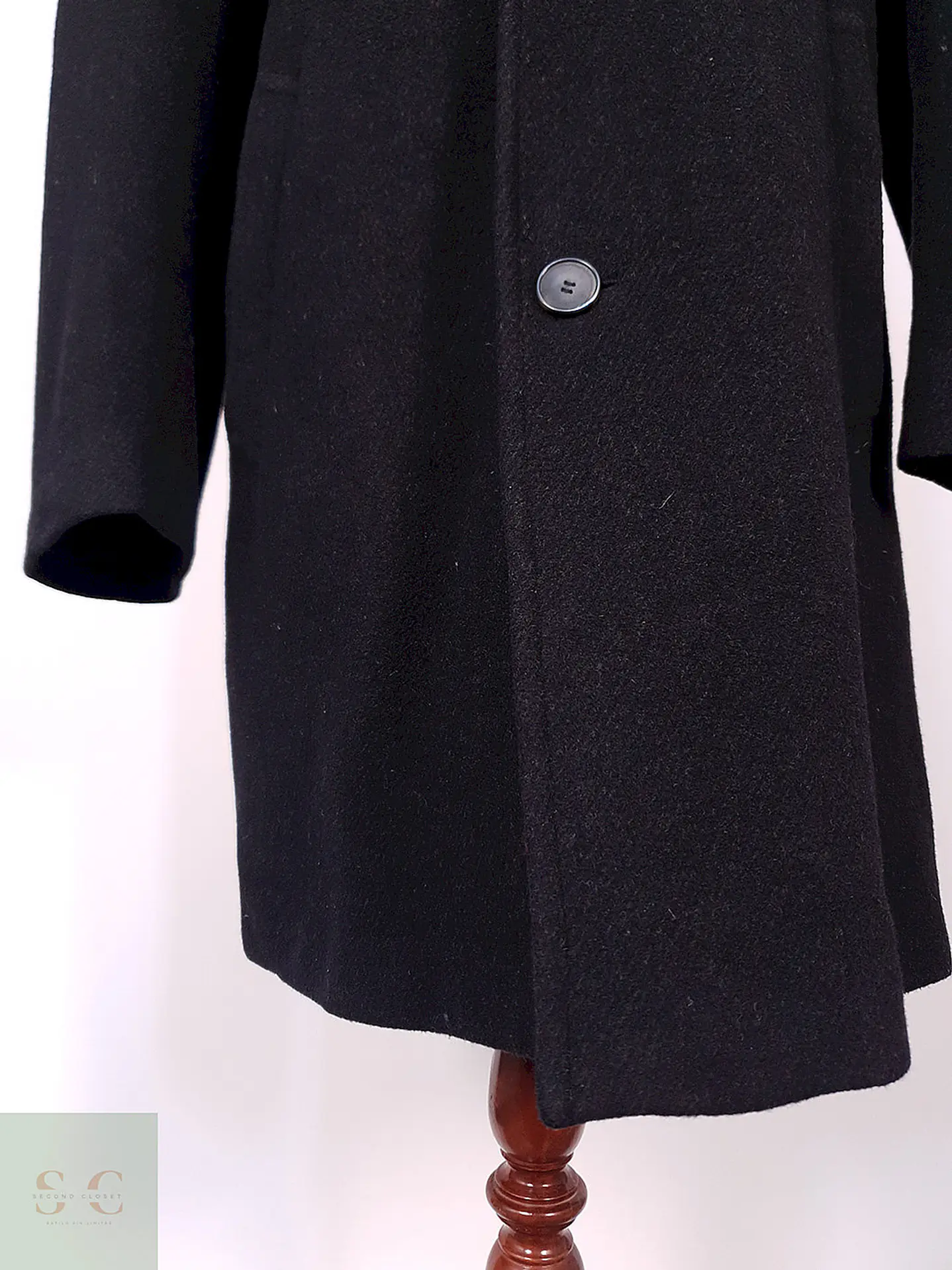 Abrigo Robert Red Negro 100% Lana Virgen Talla XL 2
