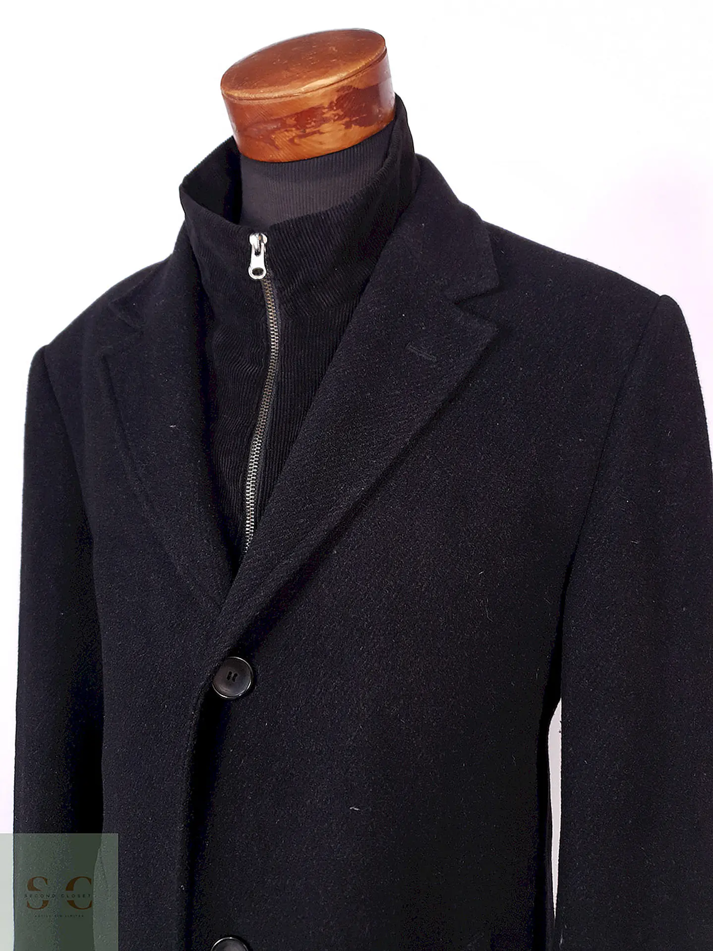 Abrigo Robert Red Negro 100% Lana Virgen Talla XL 6