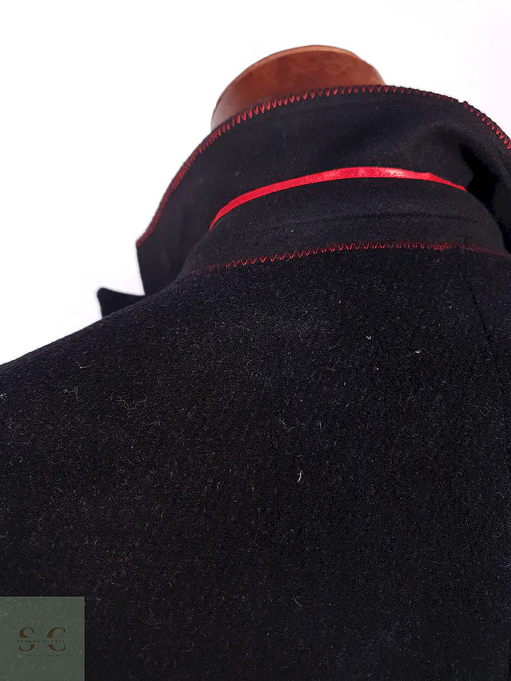 Abrigo Robert Red Negro 100% Lana Virgen Talla XL 12