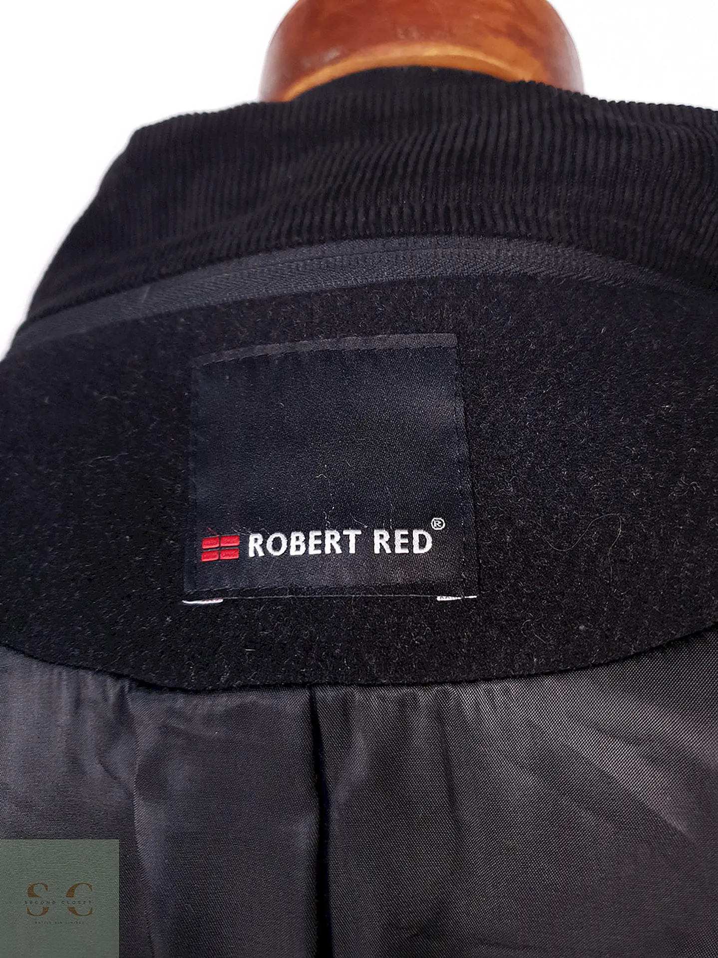 Abrigo Robert Red Negro 100% Lana Virgen Talla XL 13