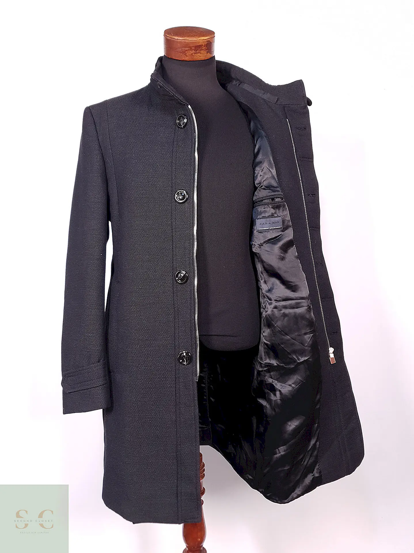 Abrigo Zara Man Plomo Talla ML 8