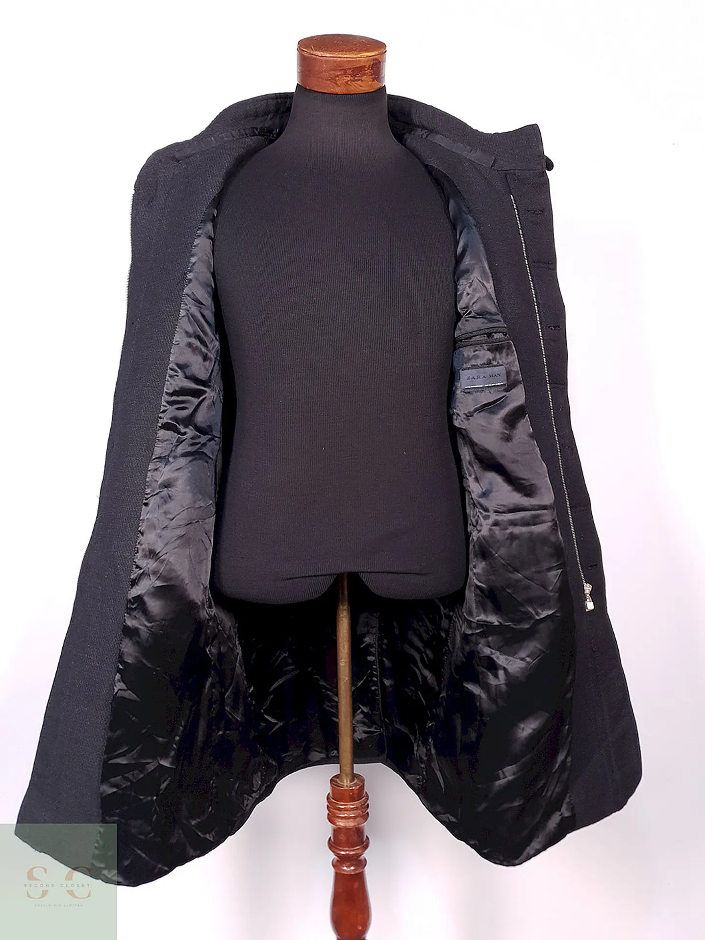 Abrigo Zara Man Plomo Talla ML 9