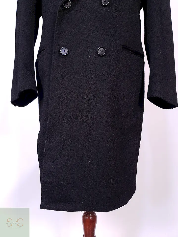 Abrigo Kenneth Cole Cruzado Negro Lana Cashmere Talla ML 2