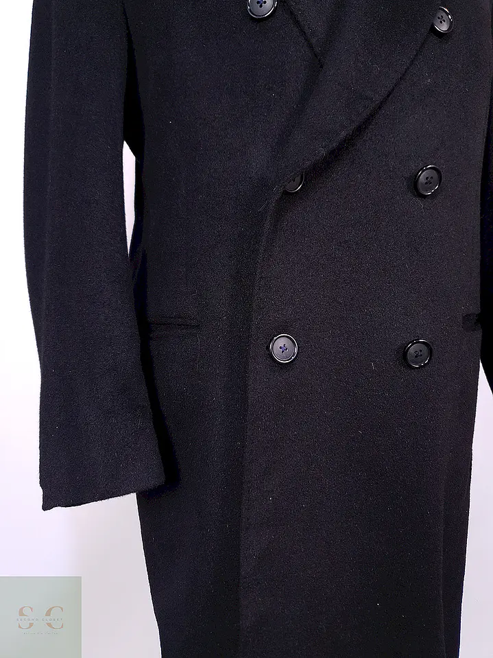 Abrigo Kenneth Cole Cruzado Negro Lana Cashmere Talla ML 3