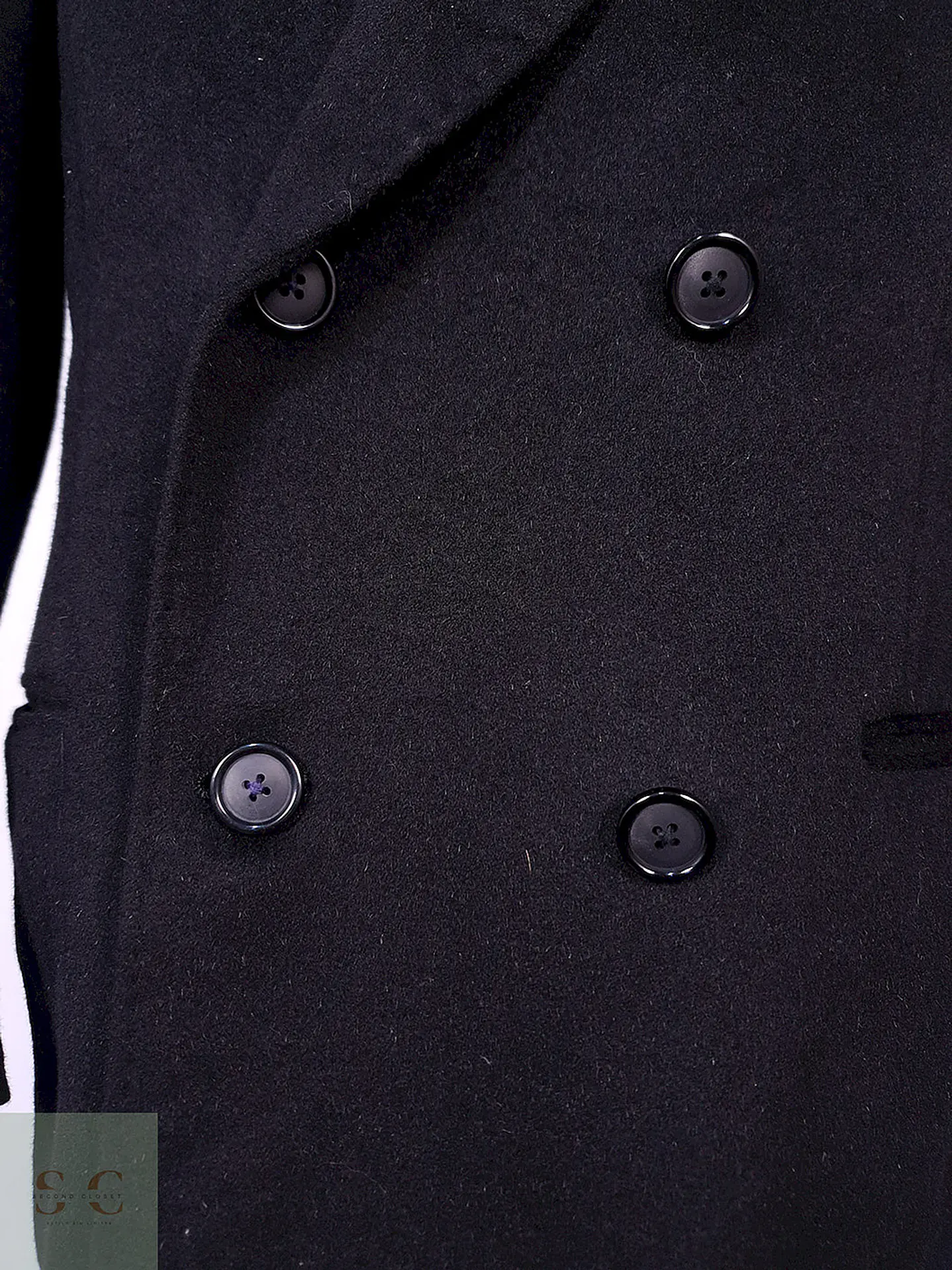 Abrigo Kenneth Cole Cruzado Negro Lana Cashmere Talla ML 4