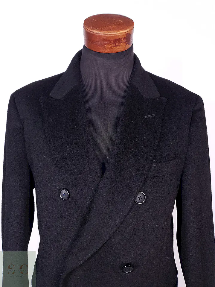 Abrigo Kenneth Cole Cruzado Negro Lana Cashmere Talla ML 6