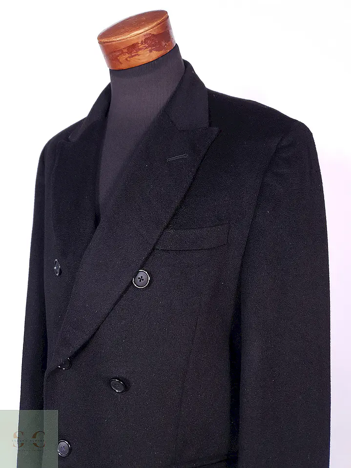 Abrigo Kenneth Cole Cruzado Negro Lana Cashmere Talla ML 8