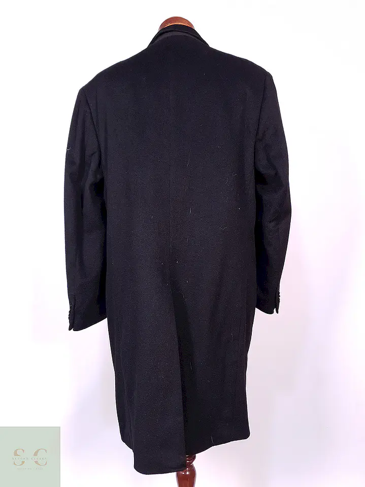 Abrigo Kenneth Cole Cruzado Negro Lana Cashmere Talla ML 15