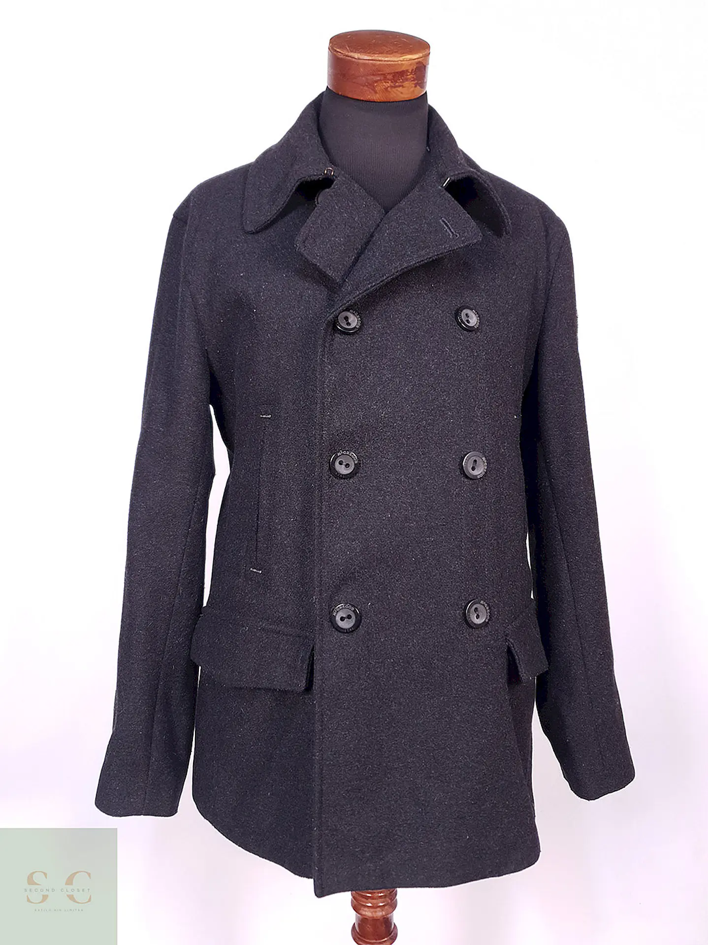 Abrigo Marinero MC Gregor Plomo 75% Lana Talla LXL 2
