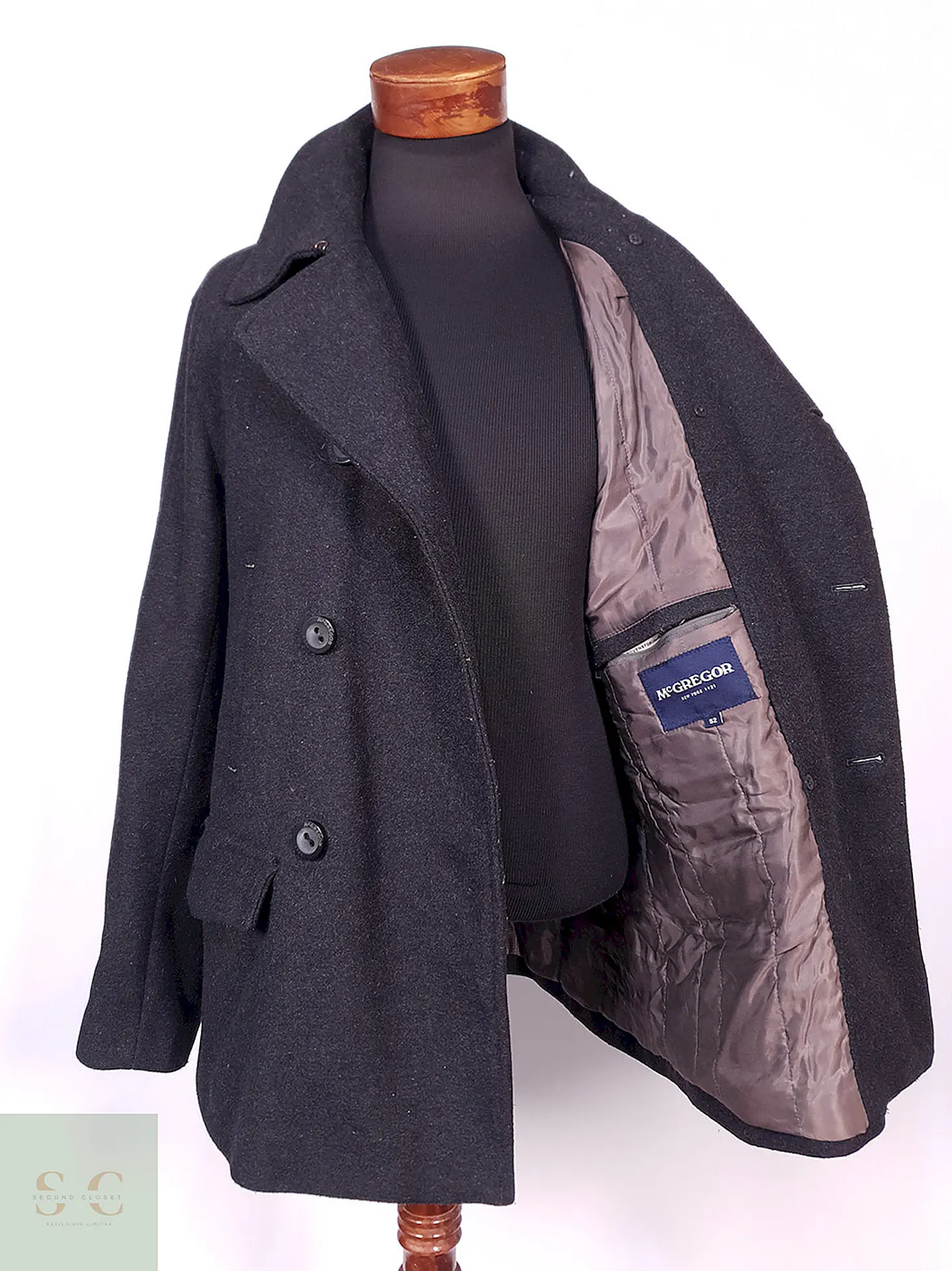 Abrigo Marinero MC Gregor Plomo 75% Lana Talla LXL 13