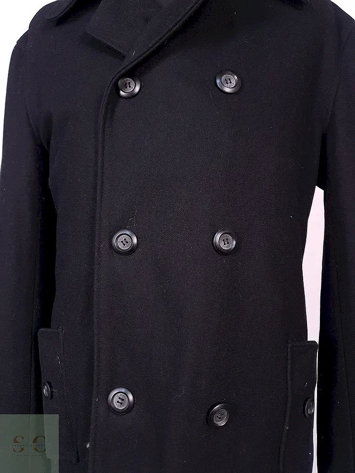 Abrigo Guess Cruzado Negro 60% Lana Talla XL 4