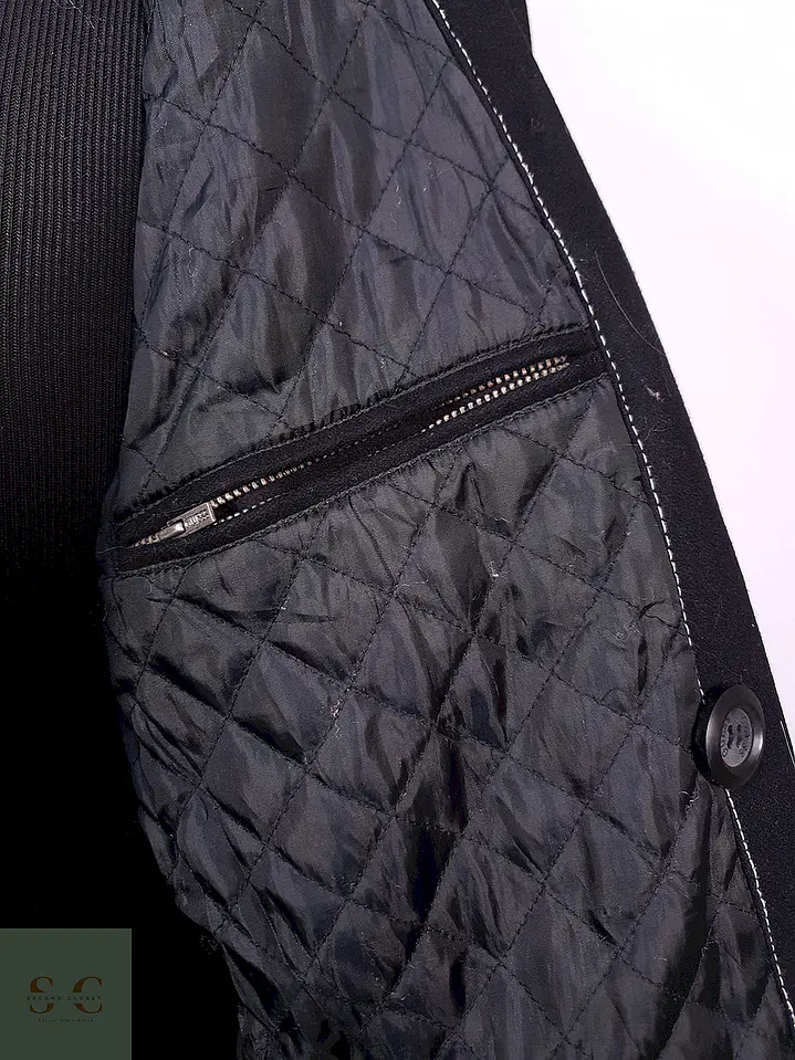 Abrigo Guess Cruzado Negro 60% Lana Talla XL 9