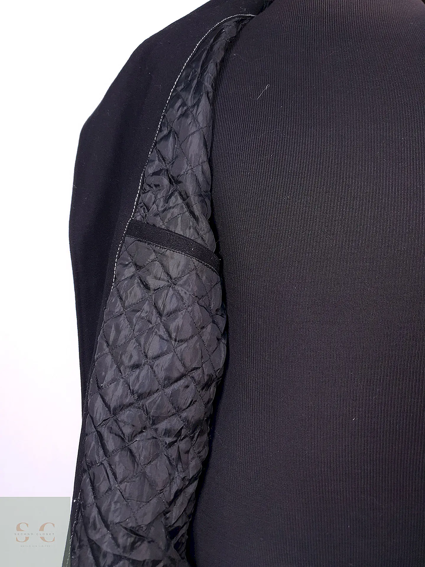 Abrigo Guess Cruzado Negro 60% Lana Talla XL 12