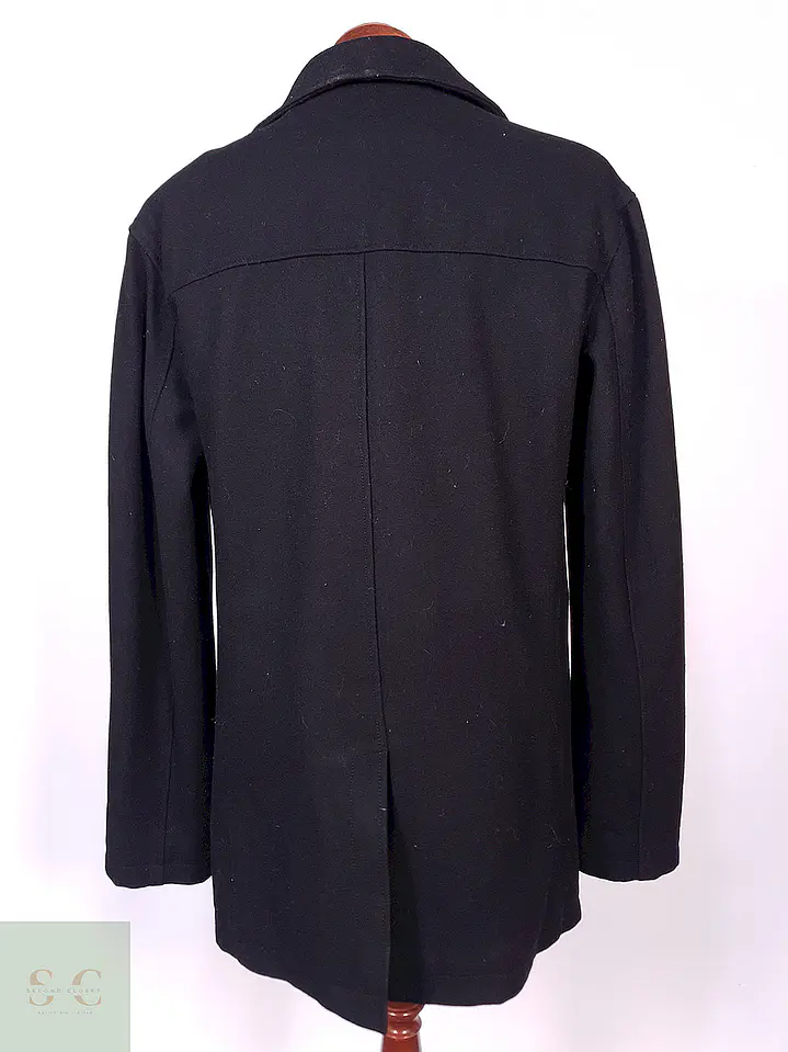 Abrigo Guess Cruzado Negro 60% Lana Talla XL 13