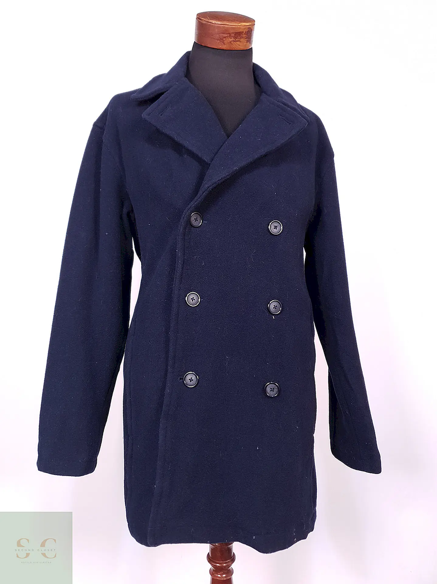 Abrigo Marinero Merona Azul 75% Lana Talla LXL 2