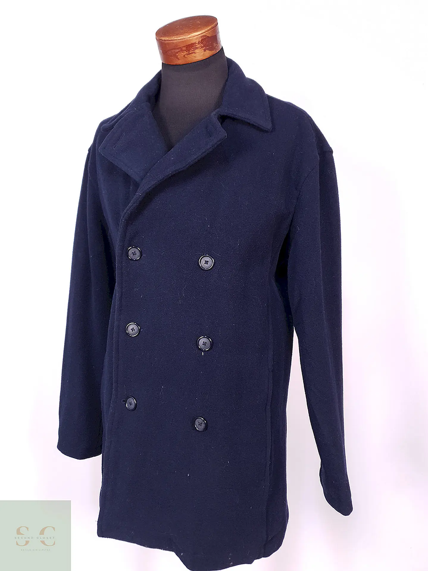 Abrigo Marinero Merona Azul 75% Lana Talla LXL 6