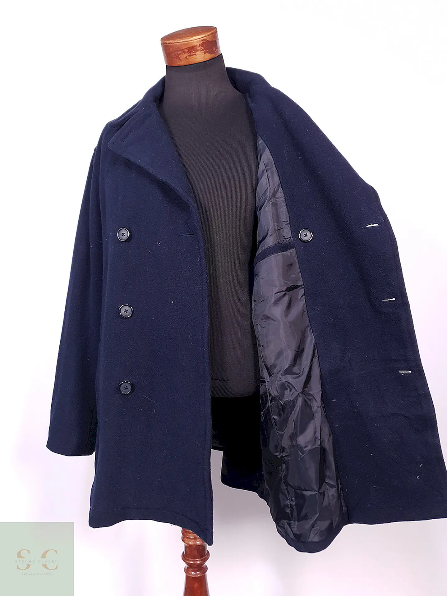Abrigo Marinero Merona Azul 75% Lana Talla LXL 8