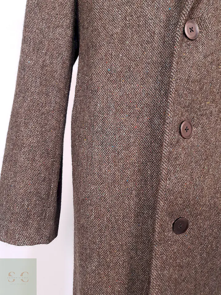 Abrigo Largo Café Vintage Japonés Lana Talla L 3