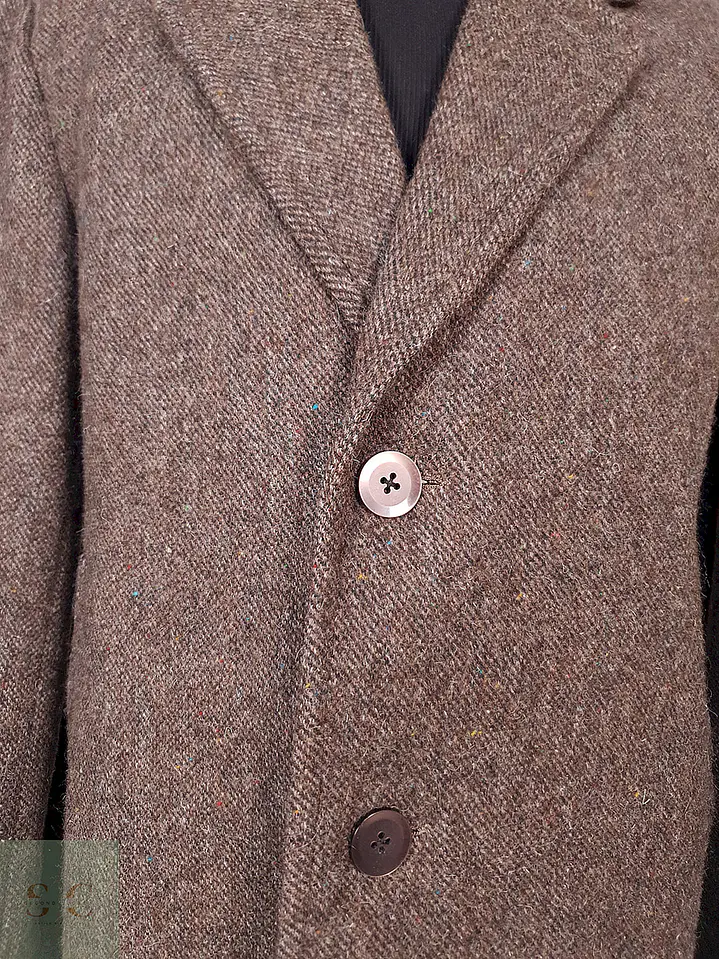 Abrigo Largo Café Vintage Japonés Lana Talla L 4