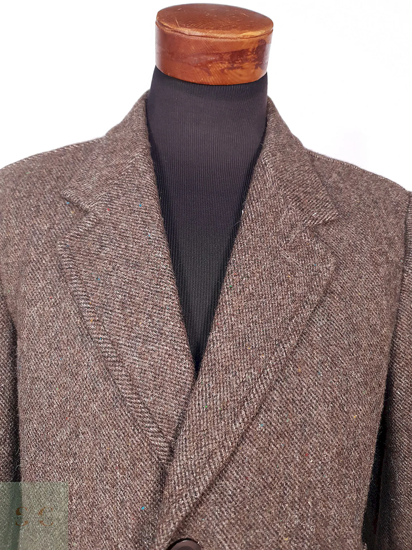 Abrigo Largo Café Vintage Japonés Lana Talla L 5