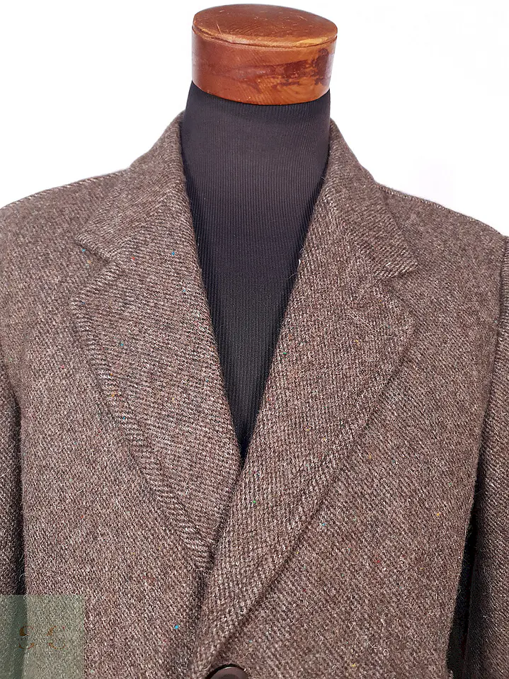 Abrigo Largo Café Vintage Japonés Lana Talla L 5