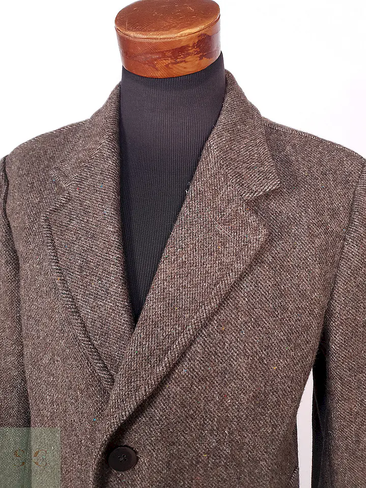 Abrigo Largo Café Vintage Japonés Lana Talla L 6