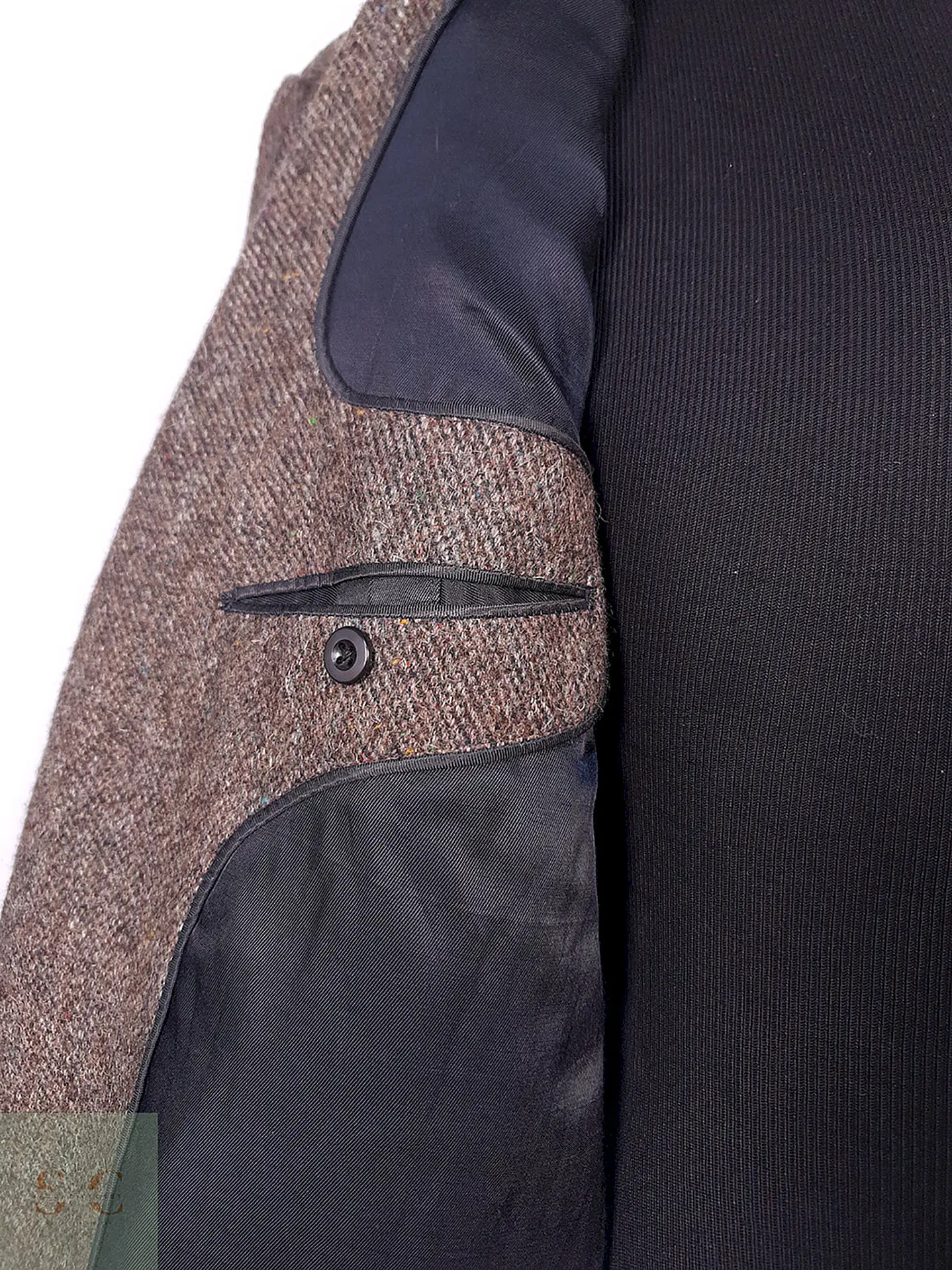 Abrigo Largo Café Vintage Japonés Lana Talla L 15