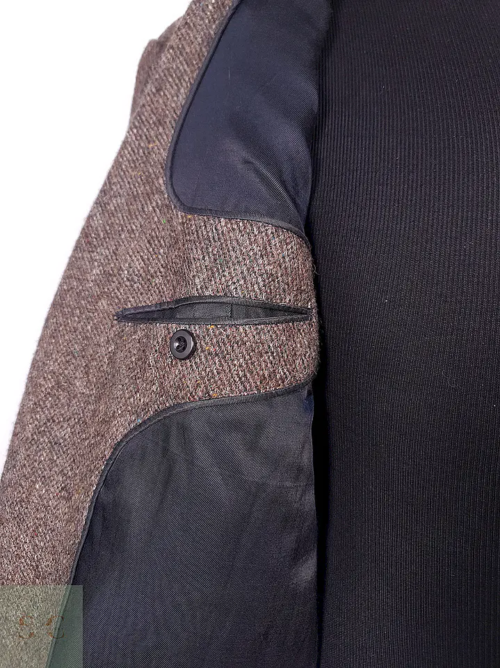 Abrigo Largo Café Vintage Japonés Lana Talla L 15