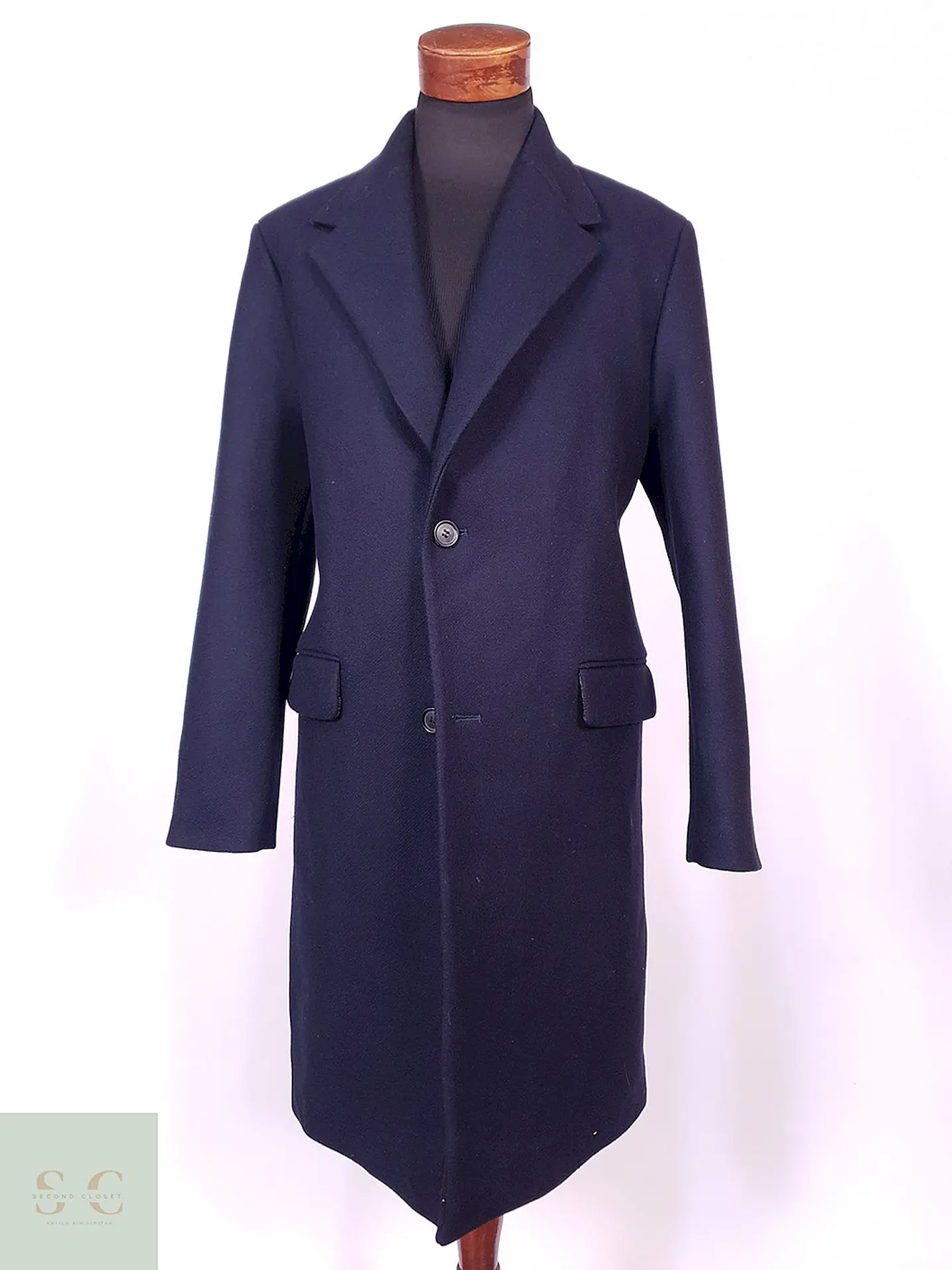 Abrigo Largo Azul Zara Man Talla L 1