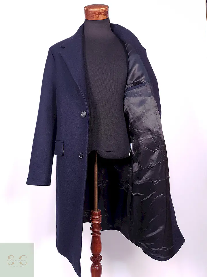 Abrigo Largo Azul Zara Man Talla L 7