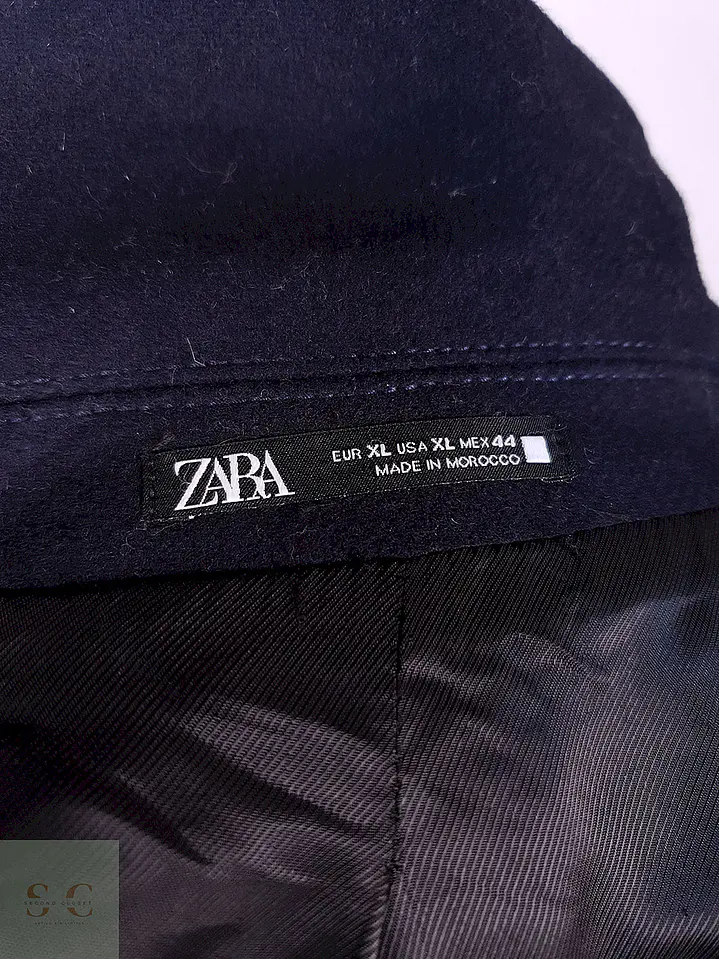 Abrigo Largo Azul Zara Man Talla L 11