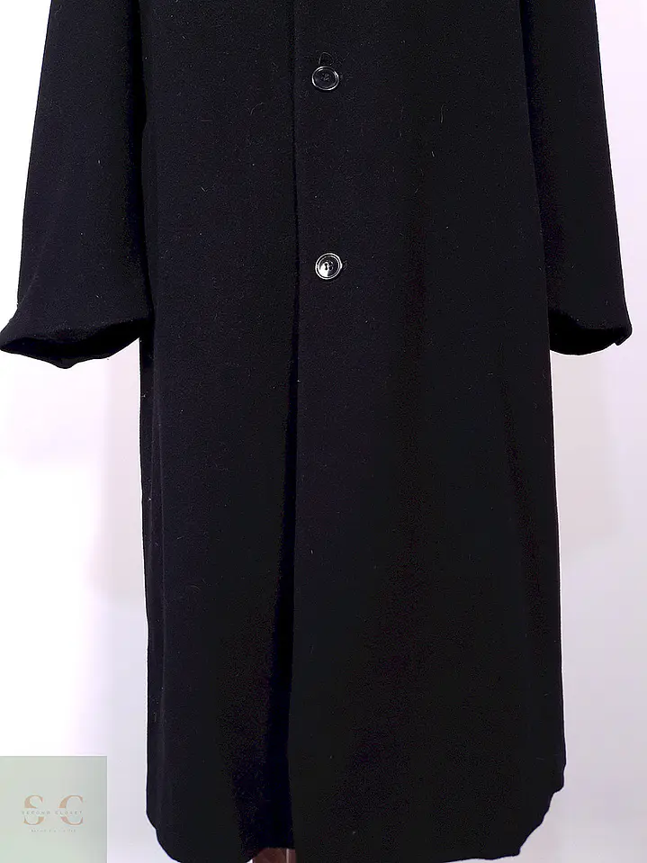Abrigo Largo Negro Weatherproof Italiano Lana Cashmere Talla XXXL 2