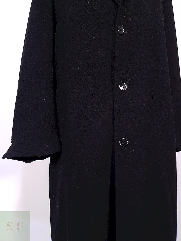 Abrigo Largo Negro Weatherproof Italiano Lana Cashmere Talla XXXL 3
