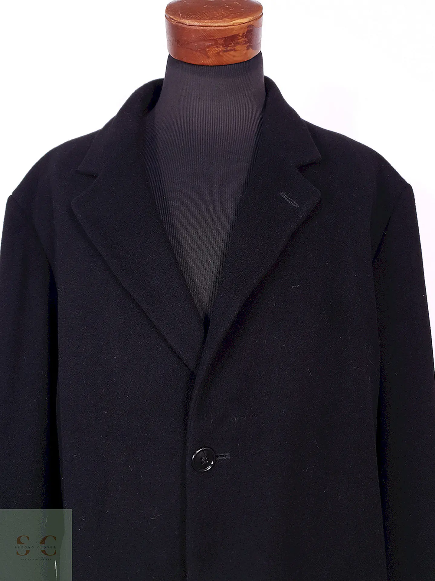 Abrigo Largo Negro Weatherproof Italiano Lana Cashmere Talla XXXL 6