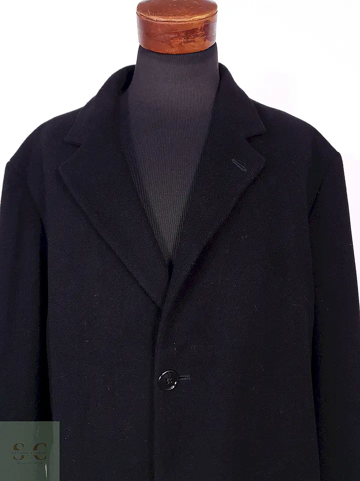 Abrigo Largo Negro Weatherproof Italiano Lana Cashmere Talla XXXL 6