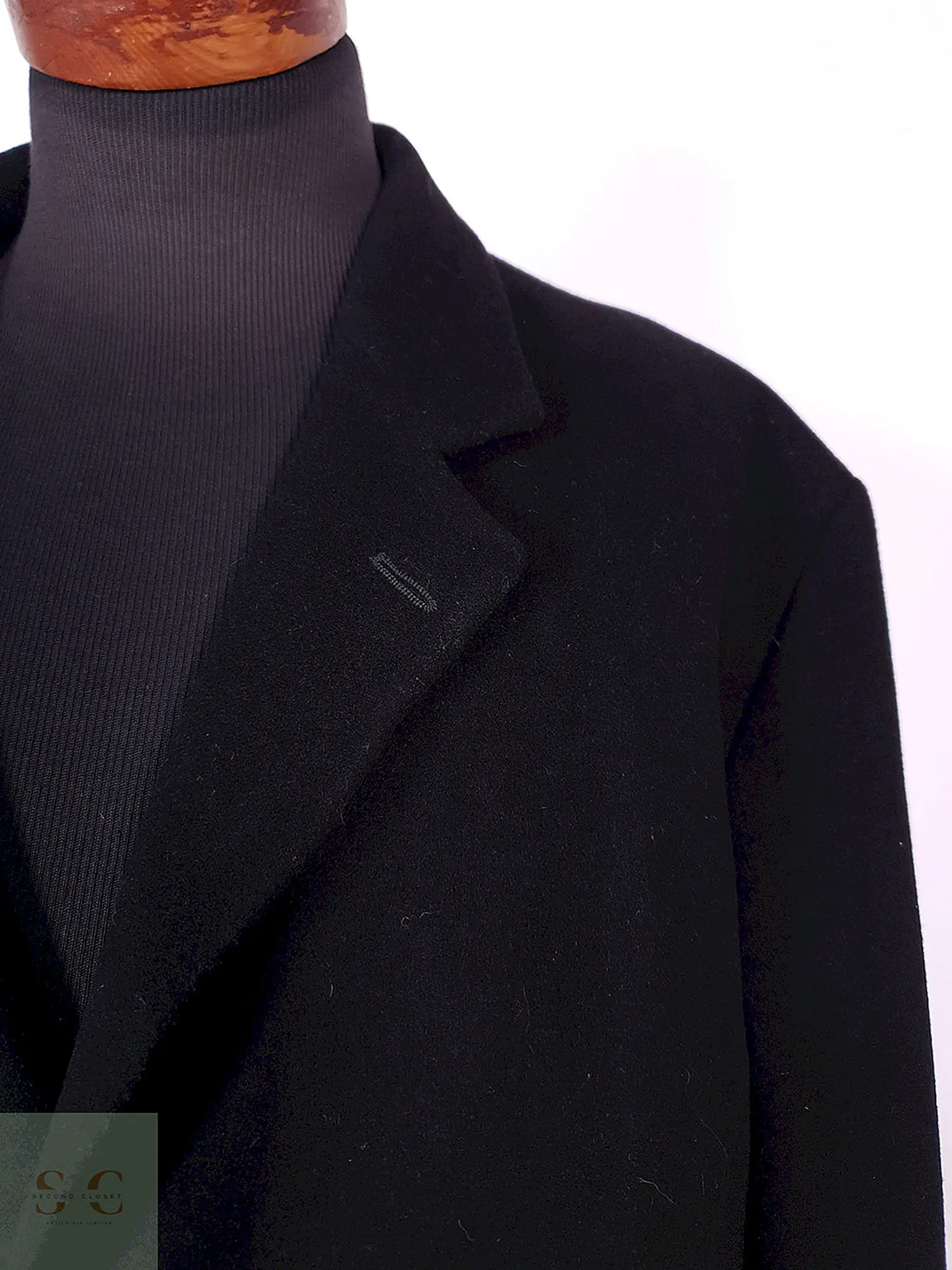 Abrigo Largo Negro Weatherproof Italiano Lana Cashmere Talla XXXL 7